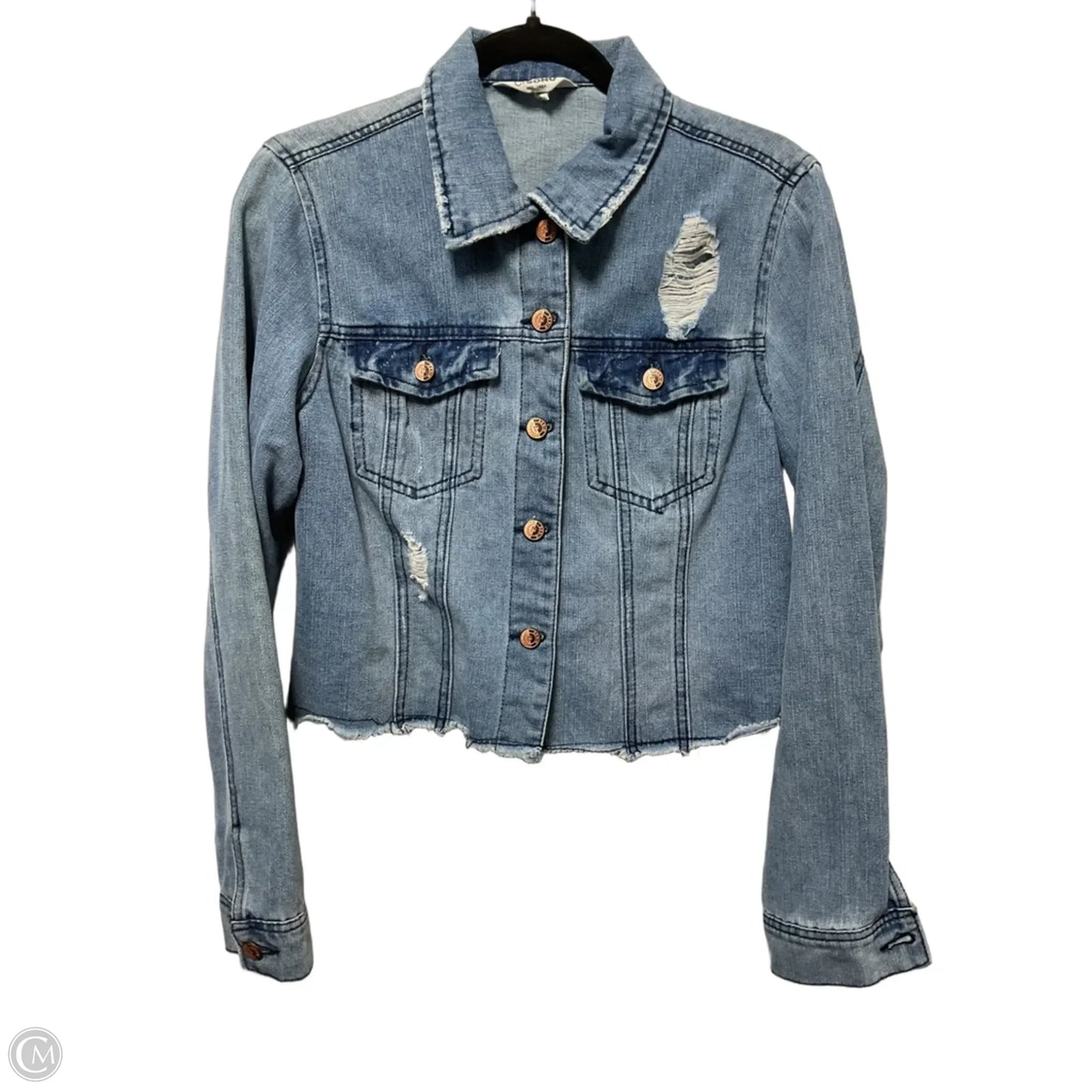 Jacket Denim By Ci Sono In Blue Denim, Size: L