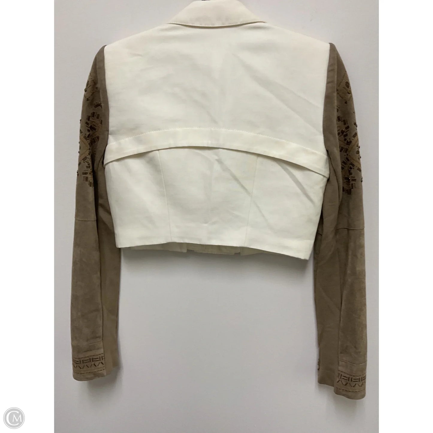 Jacket Moto By Bcbg In Cream & Tan, Size: Xs