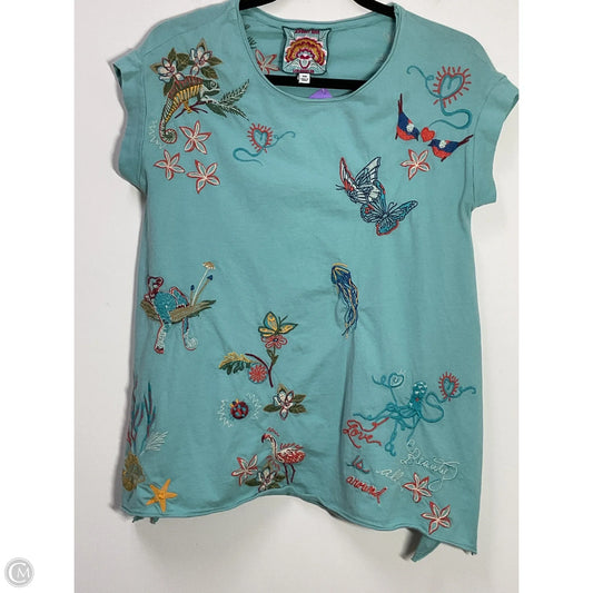 Top Short Sleeve By Johnny Was In Teal, Size: Xxs