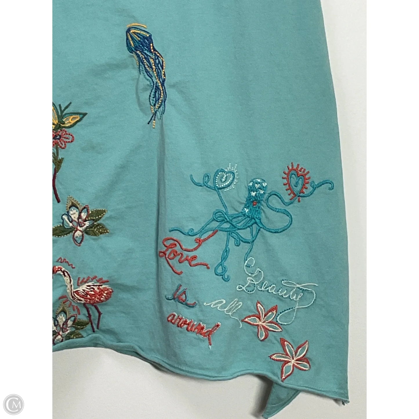 Top Short Sleeve By Johnny Was In Teal, Size: Xxs