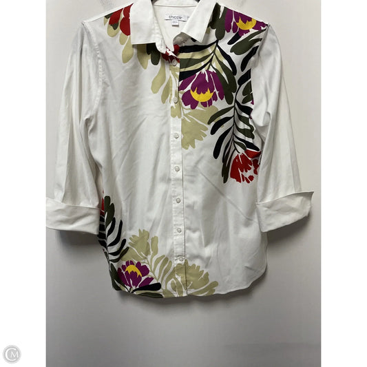 Blouse 3/4 Sleeve By Chicos In White, Size: 6