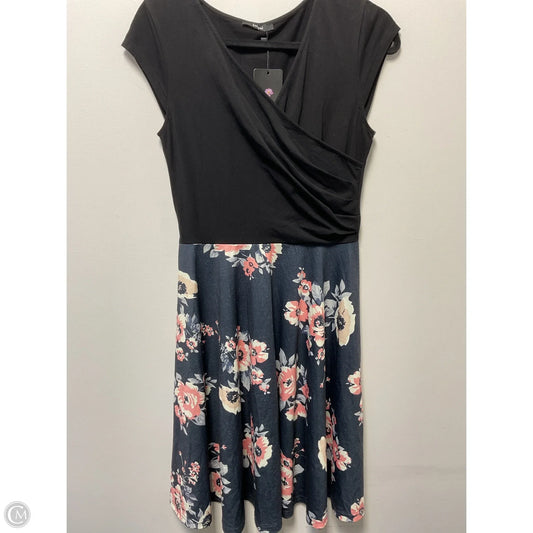 Dress Casual Midi By Clothes Mentor In Black & Blue, Size: M