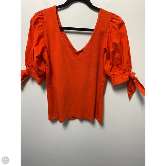 Top Short Sleeve By Maeve In Orange, Size: M