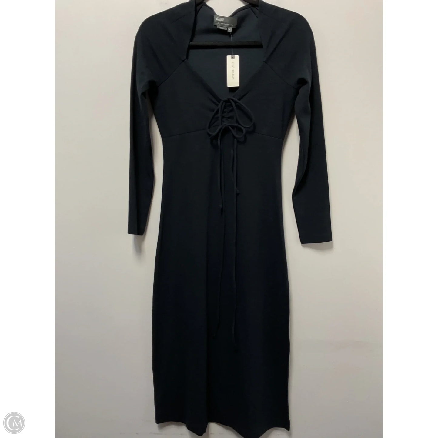 Dress Casual Midi By Anthropologie In Black, Size: S
