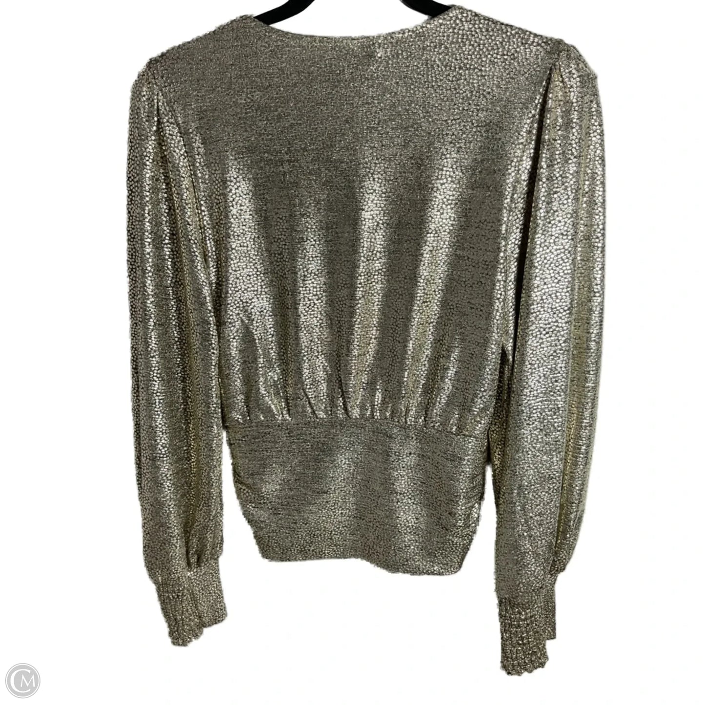 Blouse Long Sleeve By Skies Are Blue In Gold, Size: S
