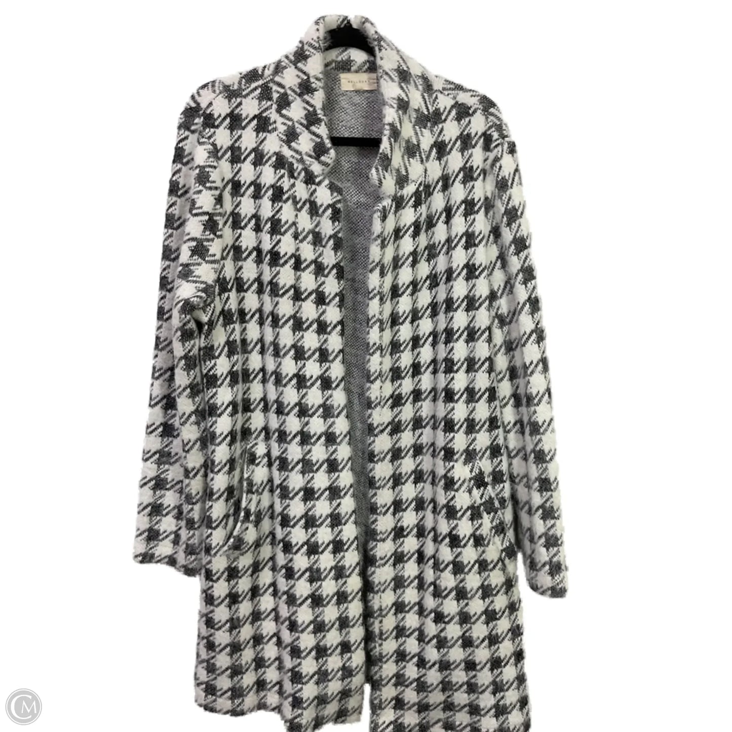 Sweater Cardigan By Melloday In Black & White, Size: Xl