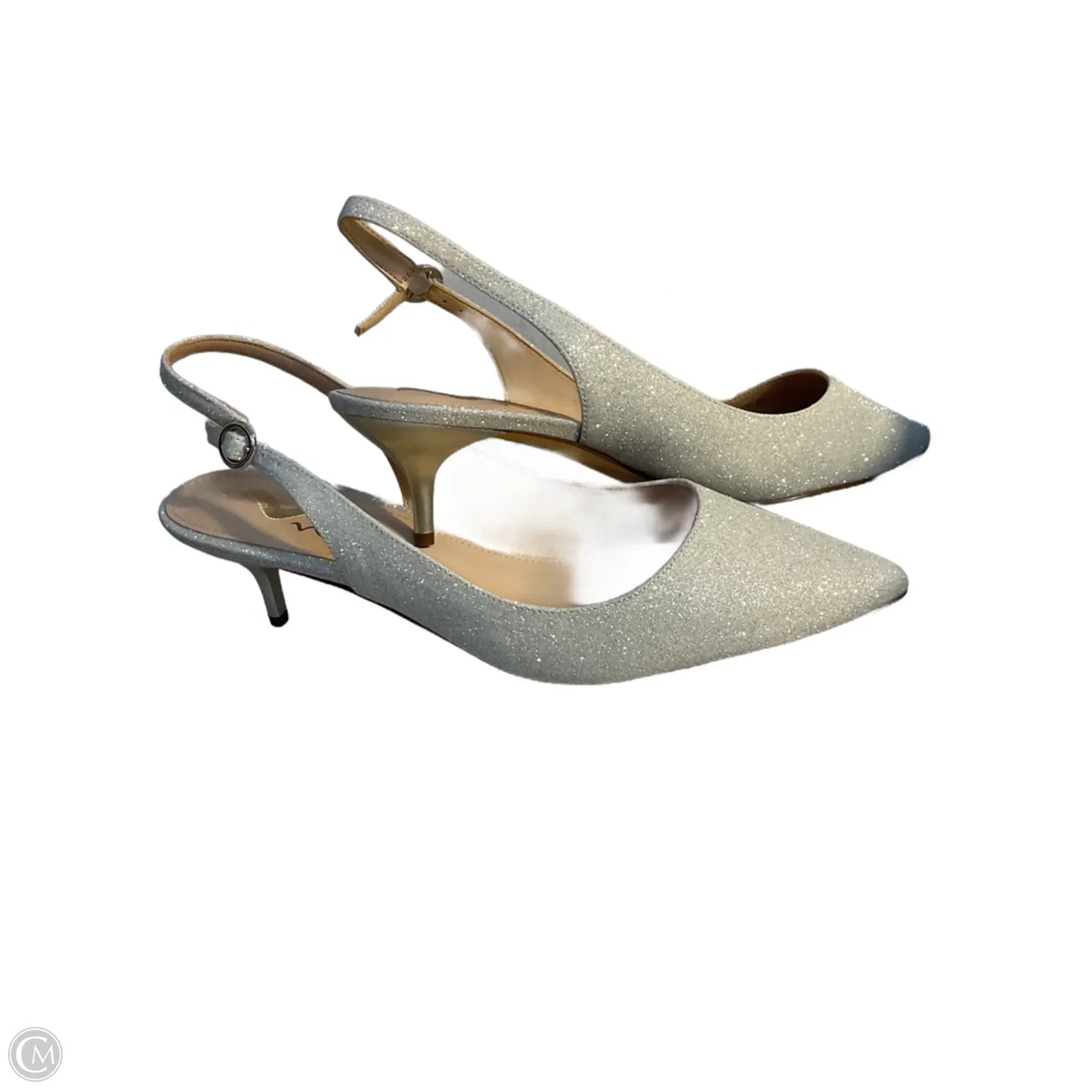 Shoes Heels Kitten By Nina In Silver & White, Size: 11