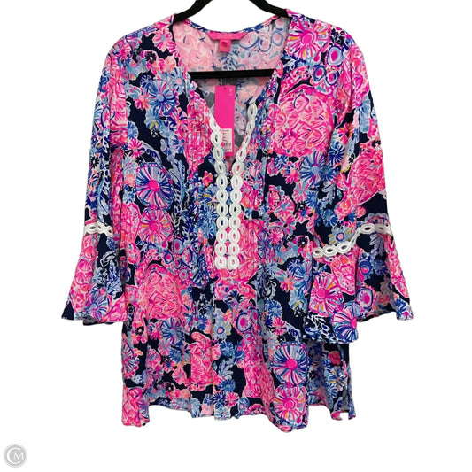 Tunic Designer By Lilly Pulitzer In Blue & Pink, Size: Xl