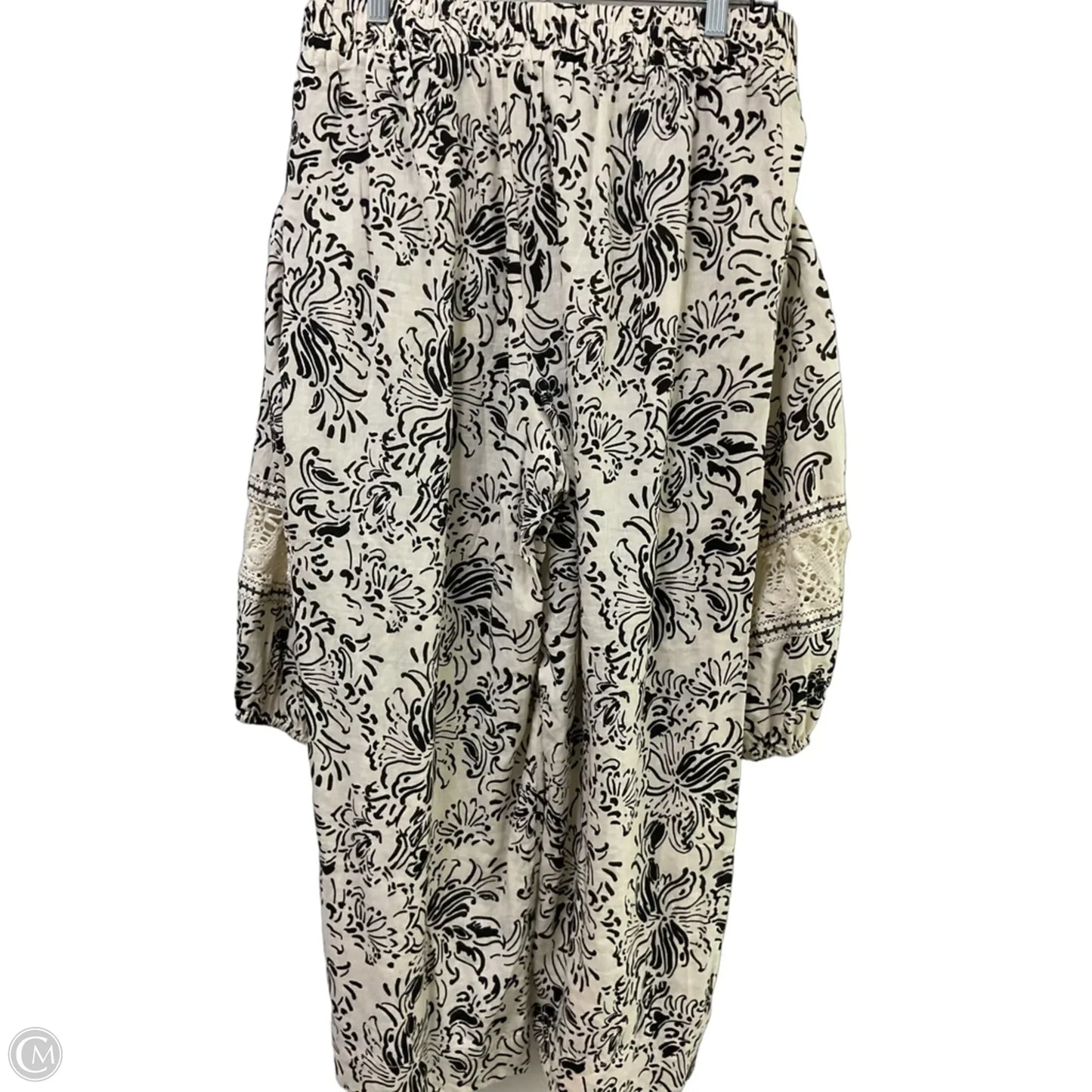 Pants Set 2pc By Christian Siriano In Black & Cream, Size: L