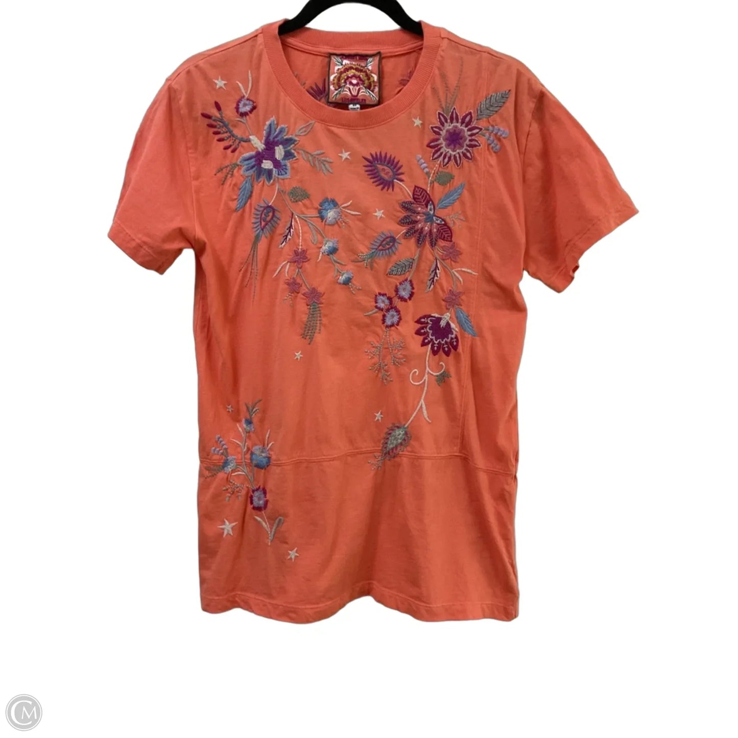 Top Short Sleeve By Johnny Was In Orange & Purple, Size: Xs