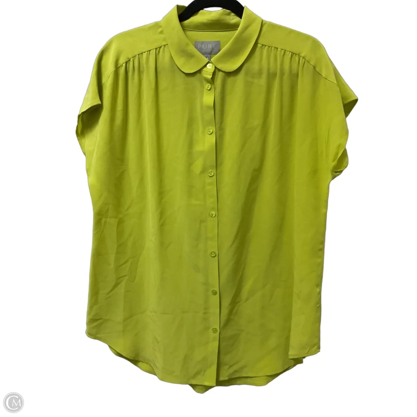 Blouse Short Sleeve By Clothes Mentor In Chartreuse, Size: 12