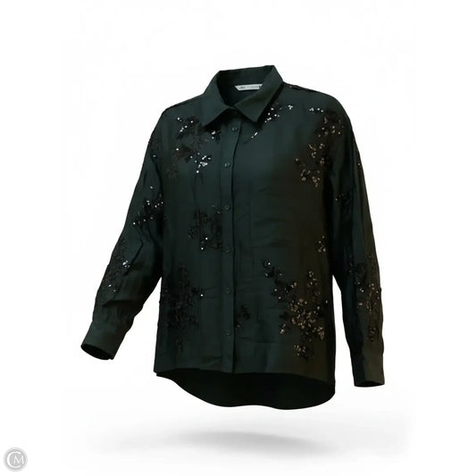 Blouse Long Sleeve By Zara In Black, Size: L