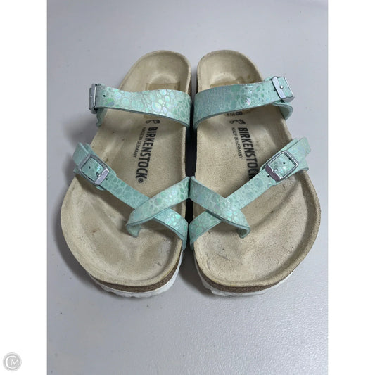 Sandals Flats By Birkenstock In Aqua, Size: 7