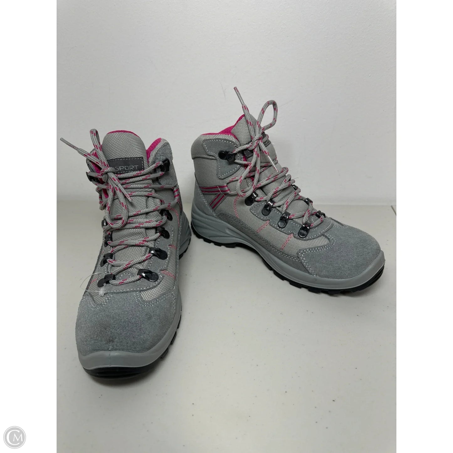 Boots Hiking By Clothes Mentor In Grey & Pink, Size: 6.5