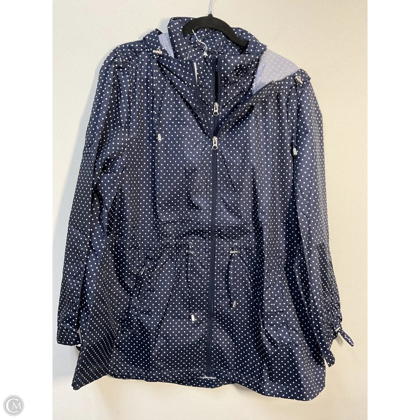 Jacket Windbreaker By Jones New York In Blue & White, Size: Xxl