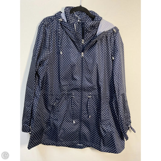 Jacket Windbreaker By Jones New York In Blue & White, Size: Xxl