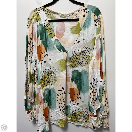 Top Long Sleeve By Oddi In Multi-colored, Size: 1x