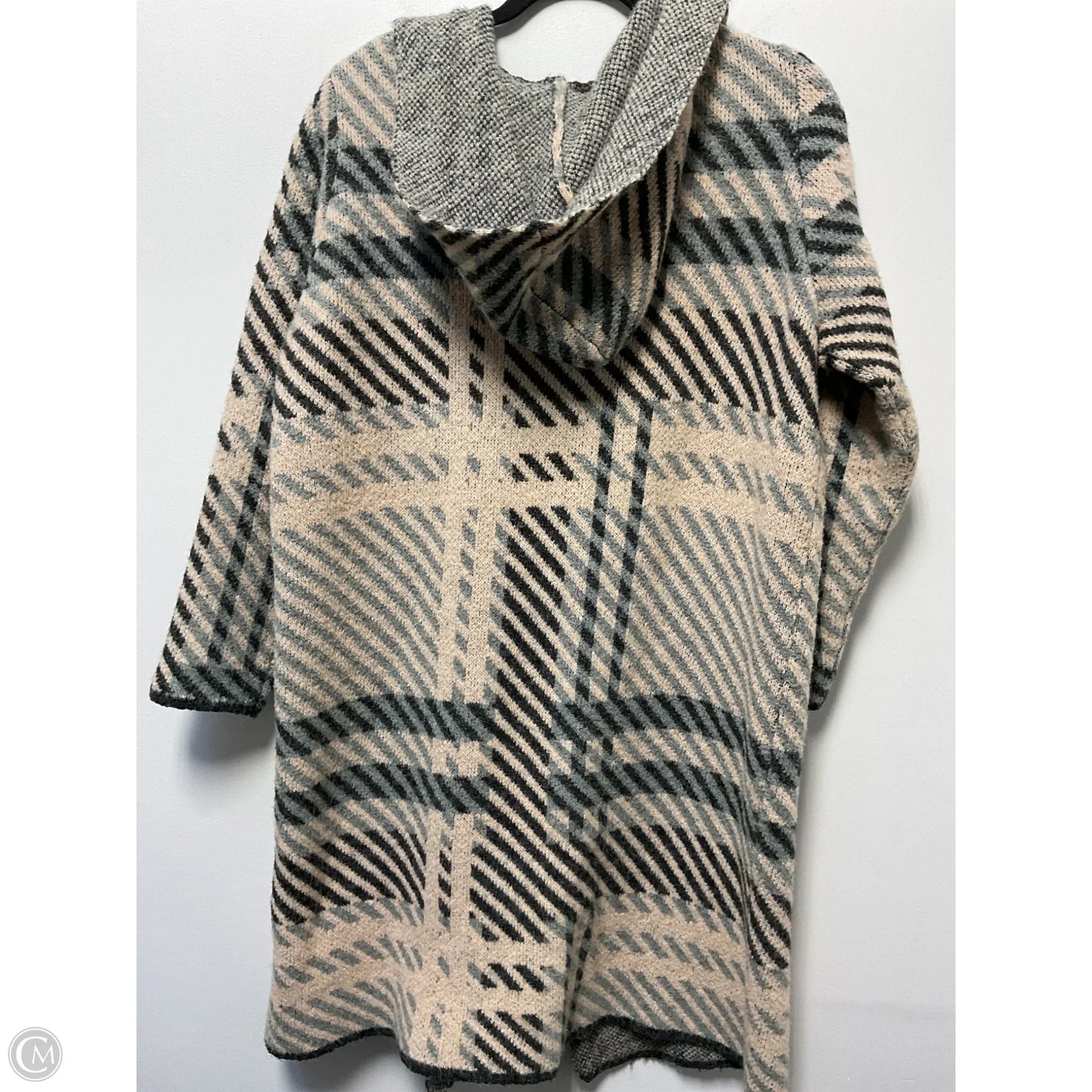 Sweater Cardigan By Joseph A. In Cream & Grey, Size: L