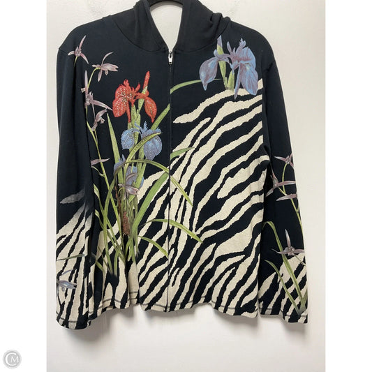 Sweater Cardigan By Clothes Mentor In Animal Print, Size: L
