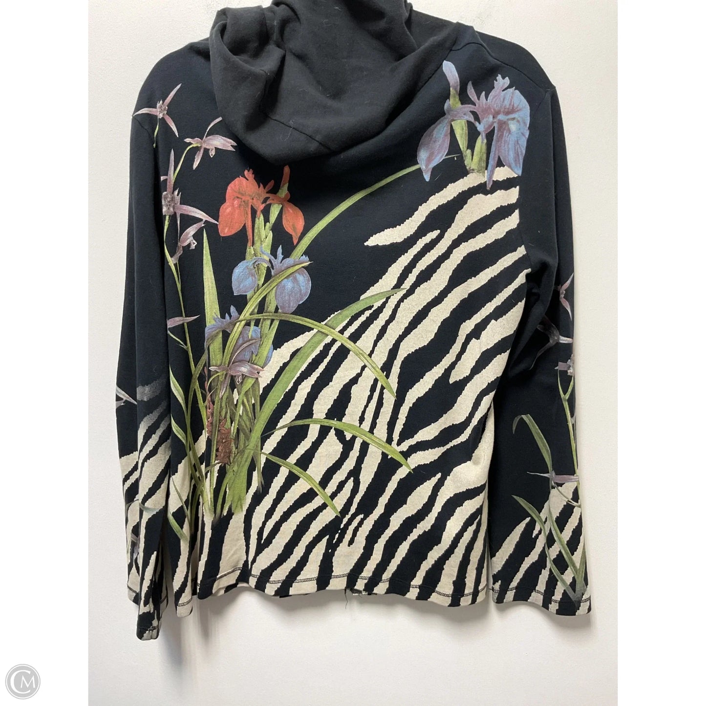 Sweater Cardigan By Clothes Mentor In Animal Print, Size: L