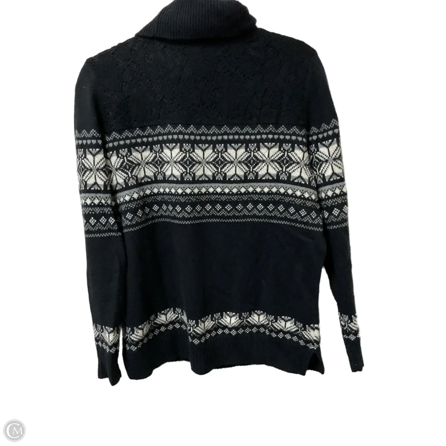 Sweater By Talbots In Black & Cream, Size: S