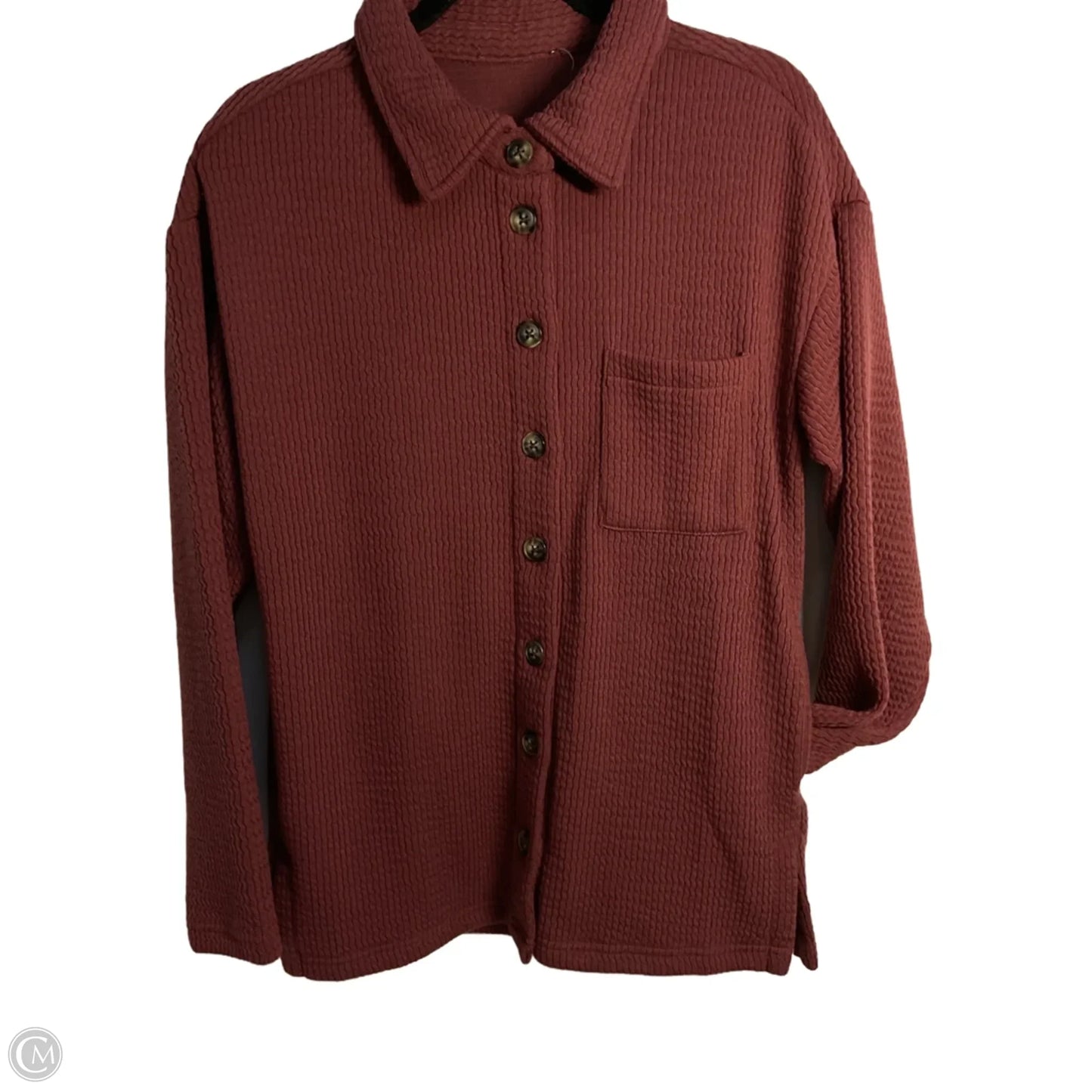 Jacket Shirt By Grace In Brown, Size: S