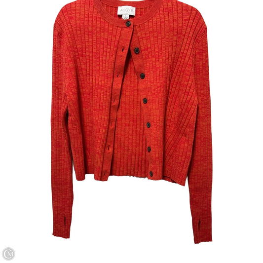 Sweater Cardigan By Cmb In Orange, Size: Xl