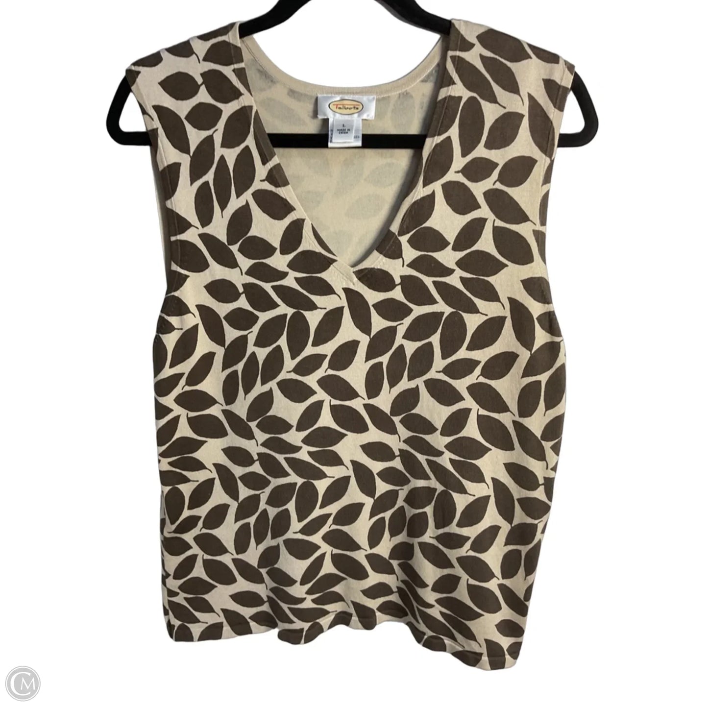 Top Sleeveless By Talbots In Brown & Tan, Size: L