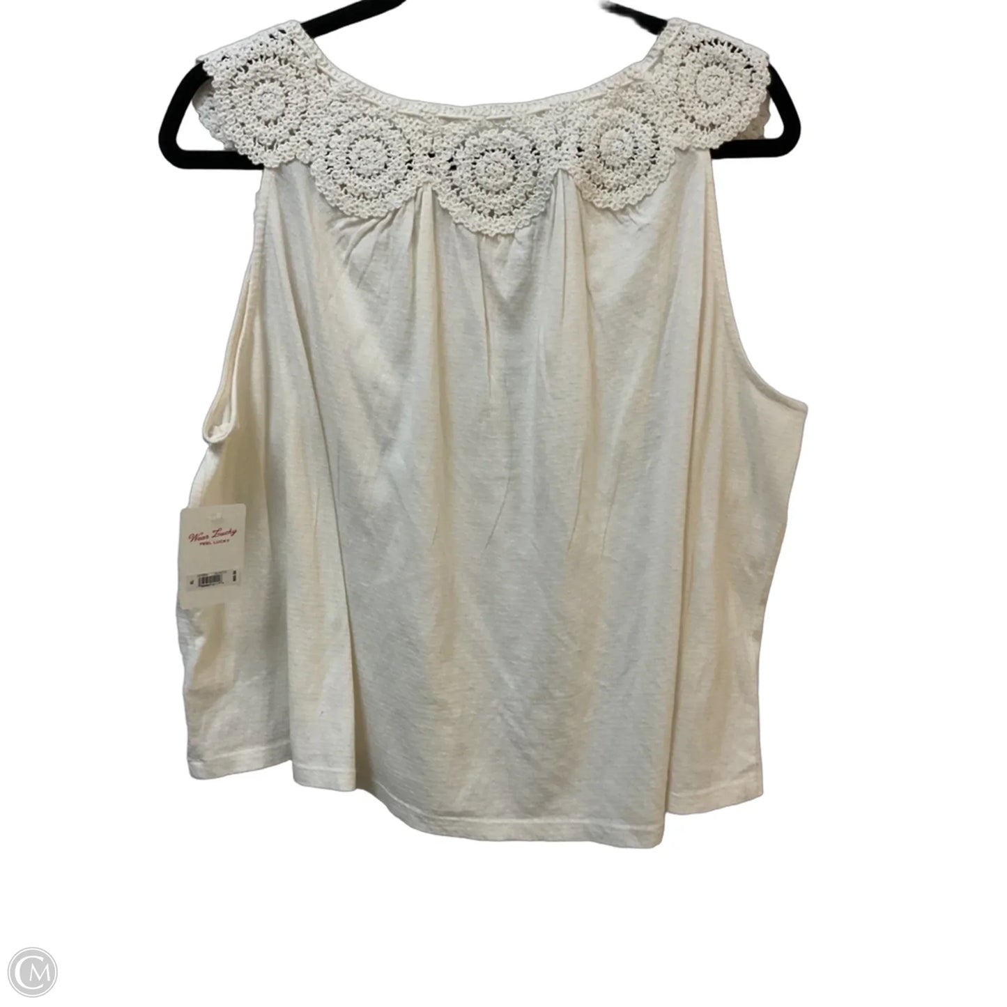 Top Sleeveless By Lucky Brand In Cream, Size: Xl