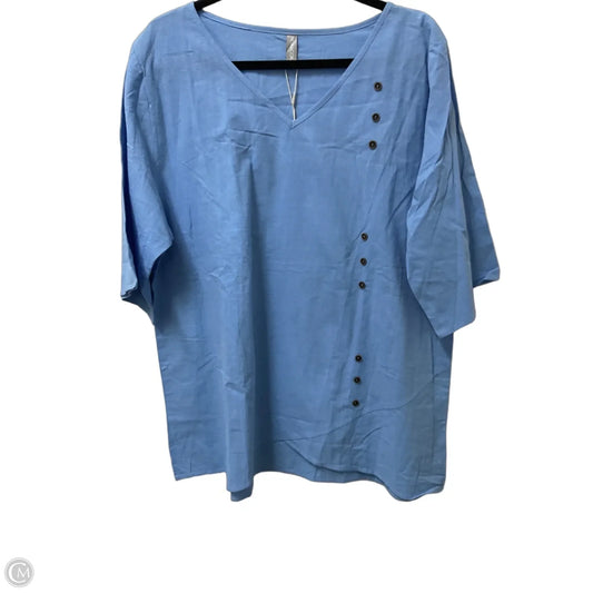 Top Short Sleeve By Noracora In Blue, Size: 2x