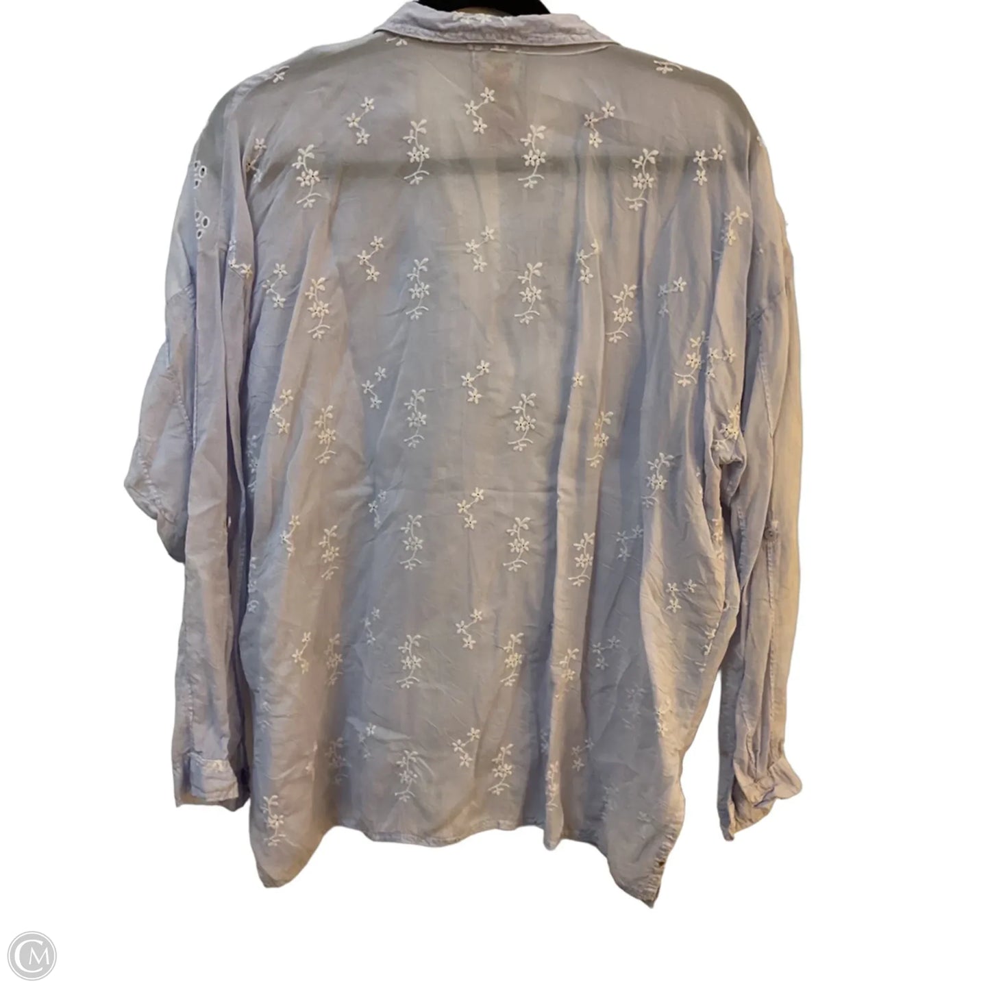 Blouse Long Sleeve By Johnny Was In Purple & White, Size: S