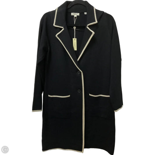 Sweater Cardigan By Max Studio In Black & Cream, Size: S