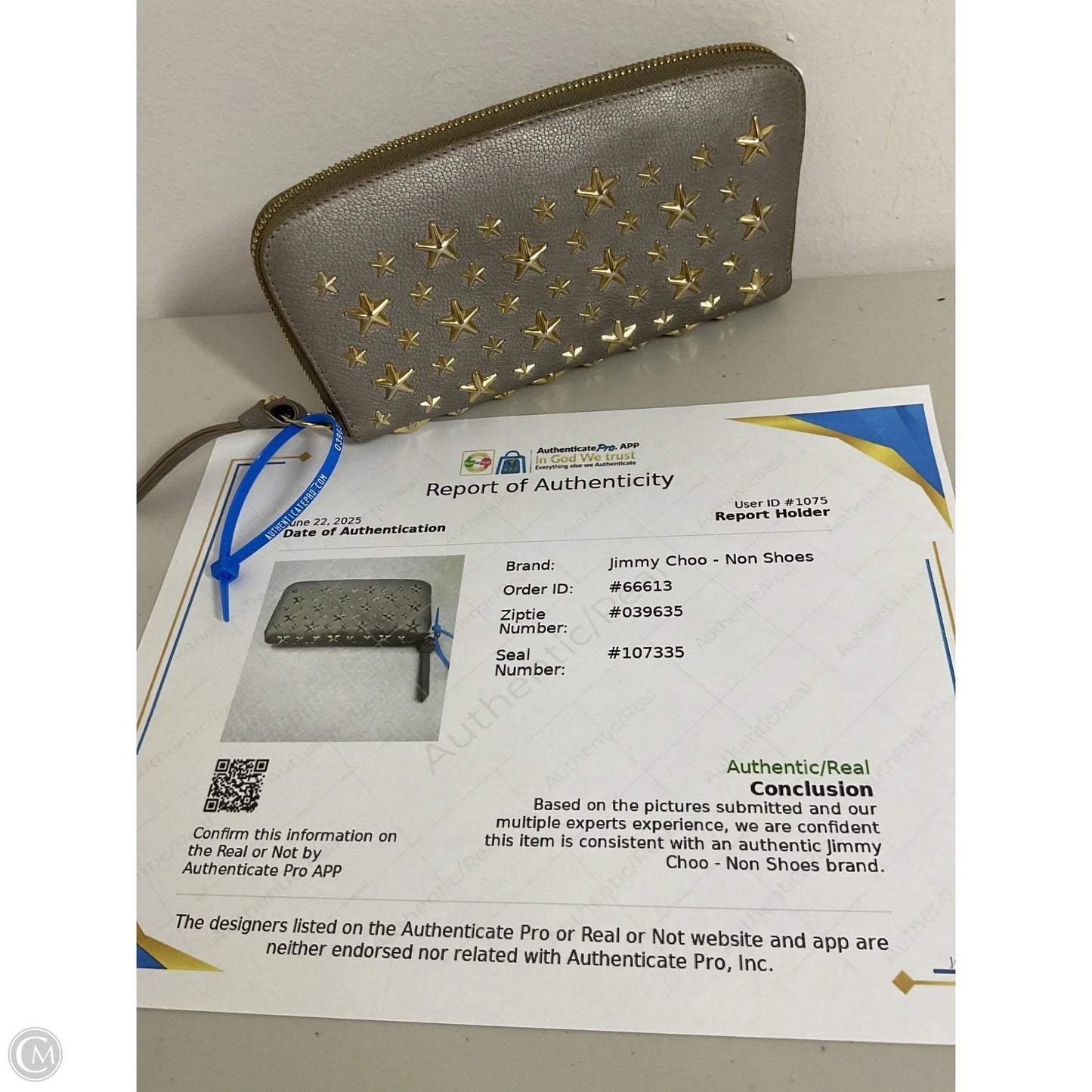 Wallet Luxury Designer By Jimmy Choo, Size: Large