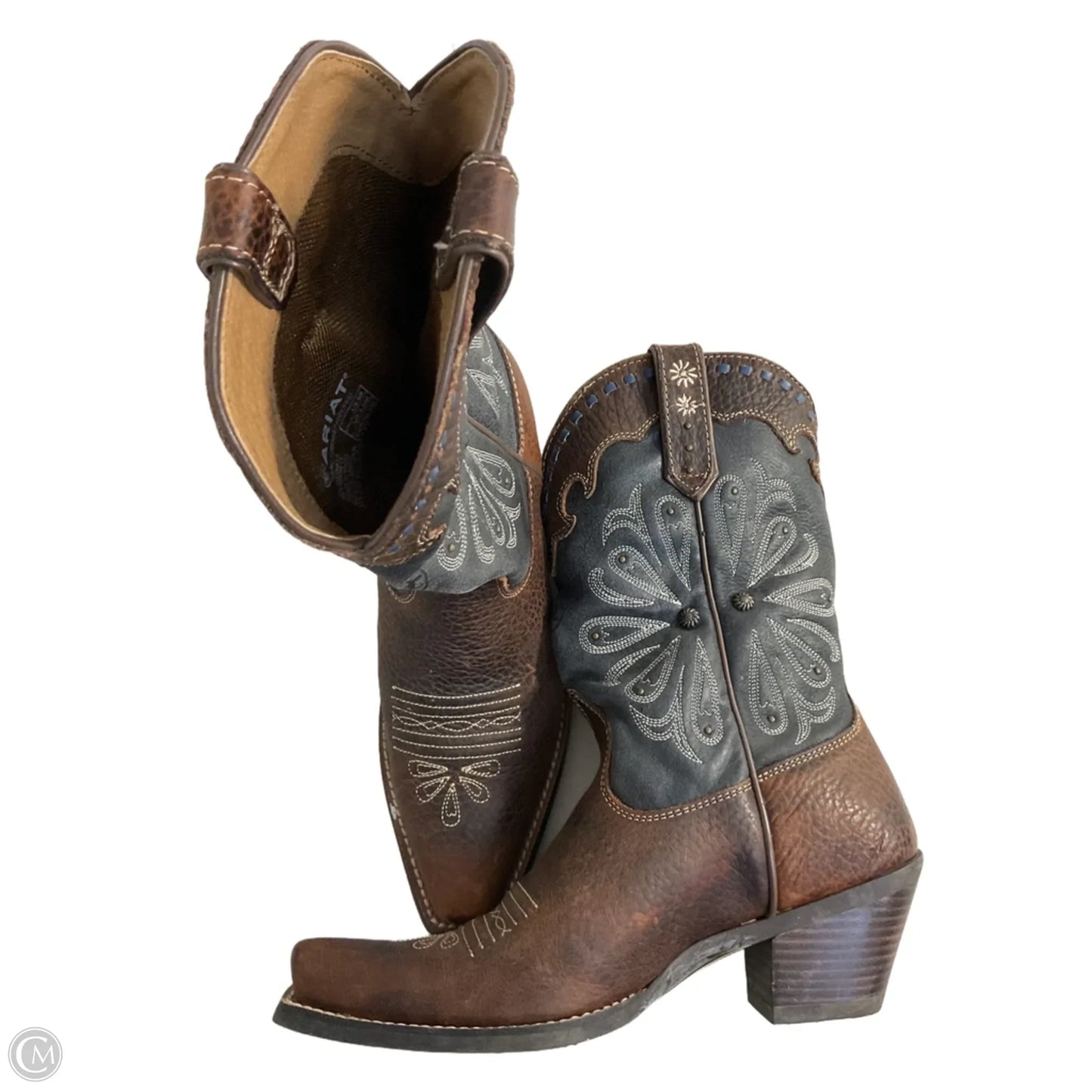 Boots Western By Ariat In Brown & Grey, Size: 6
