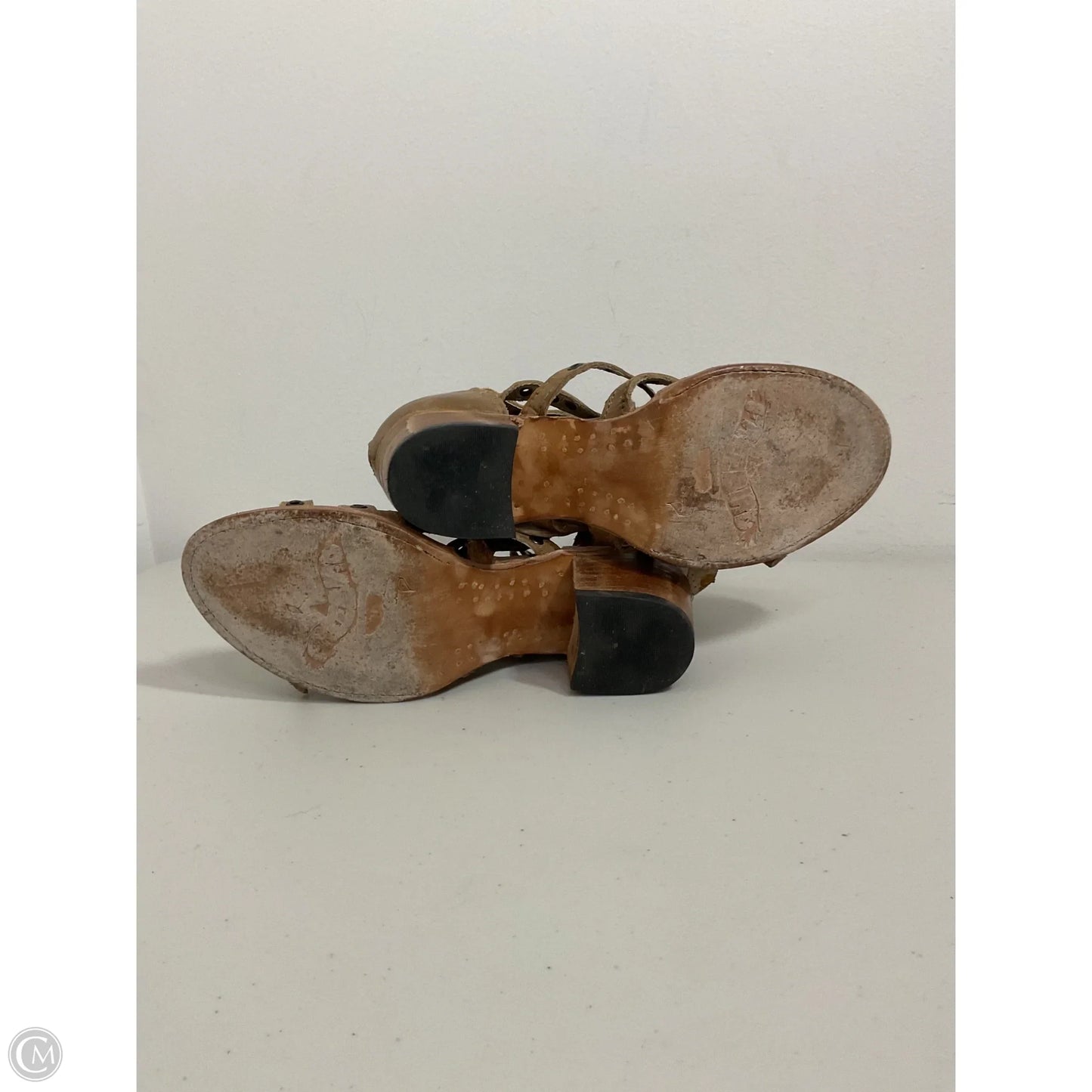 Sandals Heels Block By Freebird In Tan, Size: 7