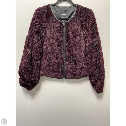 Jacket Fleece By Trouve In Maroon, Size: S
