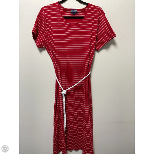 Dress Casual Midi By Jg Hook In Red & White, Size: Lp