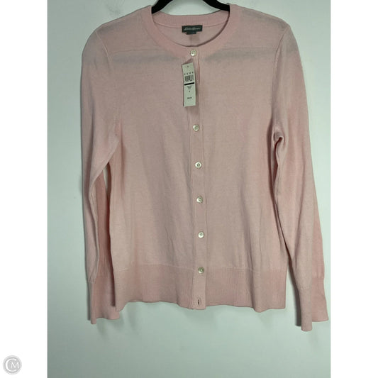 Sweater Cardigan By Eddie Bauer In Pink, Size: M