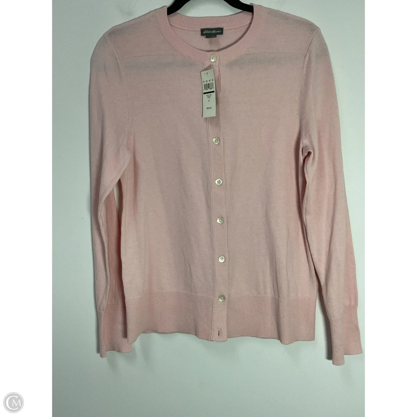 Sweater Cardigan By Eddie Bauer In Pink, Size: M