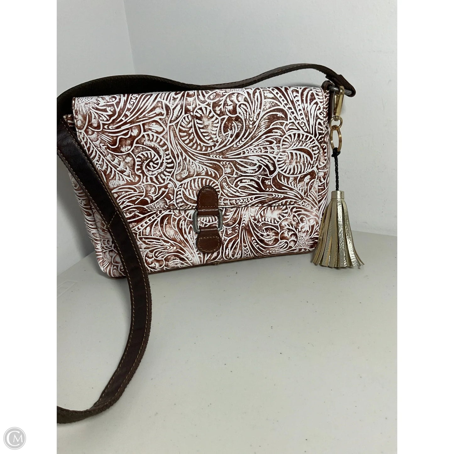 Handbag Leather By Cmc, Size: Medium