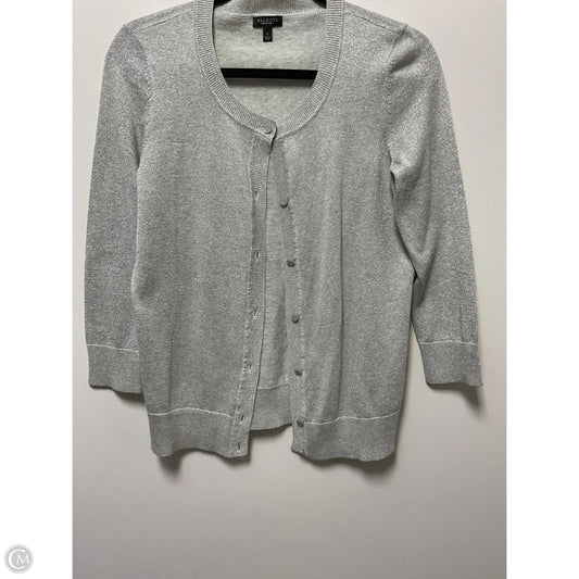 Sweater Cardigan By Talbots In Silver, Size: S