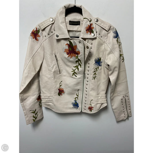 Jacket Moto By Cmc In Cream, Size: M