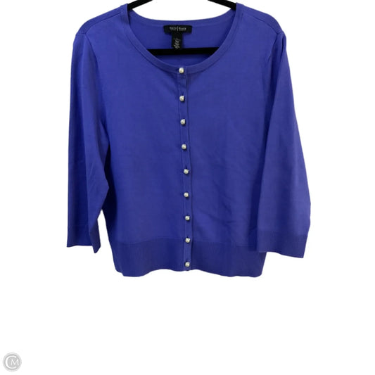 Sweater Cardigan By White House Black Market In Purple, Size: L
