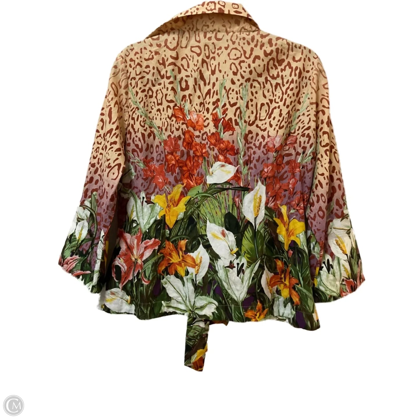 Blouse Long Sleeve By Clothes Mentor In Tropical Print, Size: L