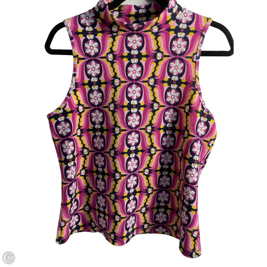 Top Sleeveless By Maeve In Purple & Yellow, Size: L
