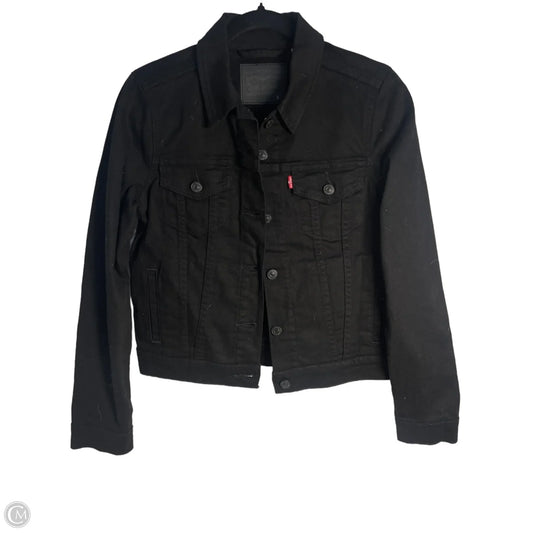 Jacket Denim By Levis In Black Denim, Size: S
