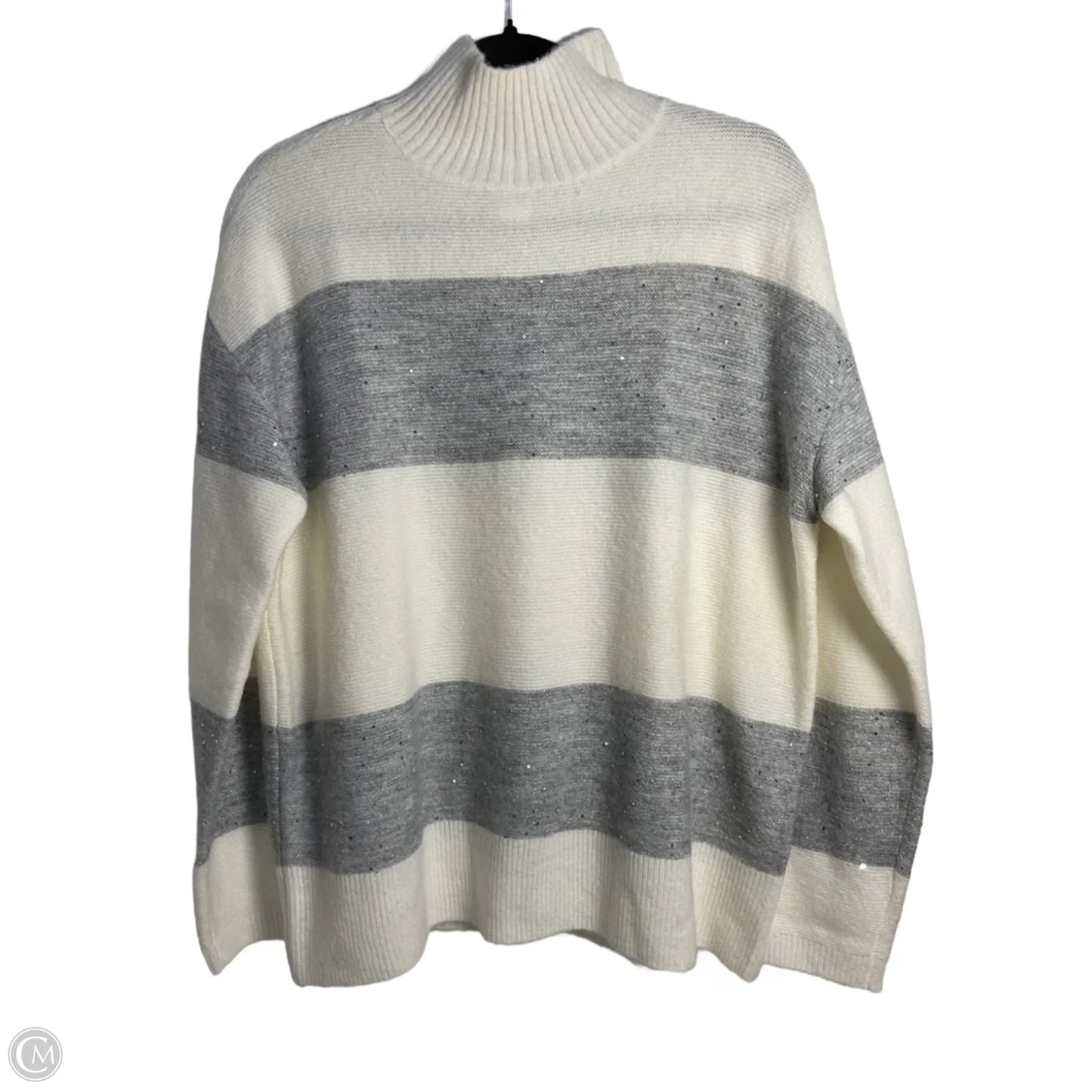 Sweater By Talbots In Cream & Grey, Size: L