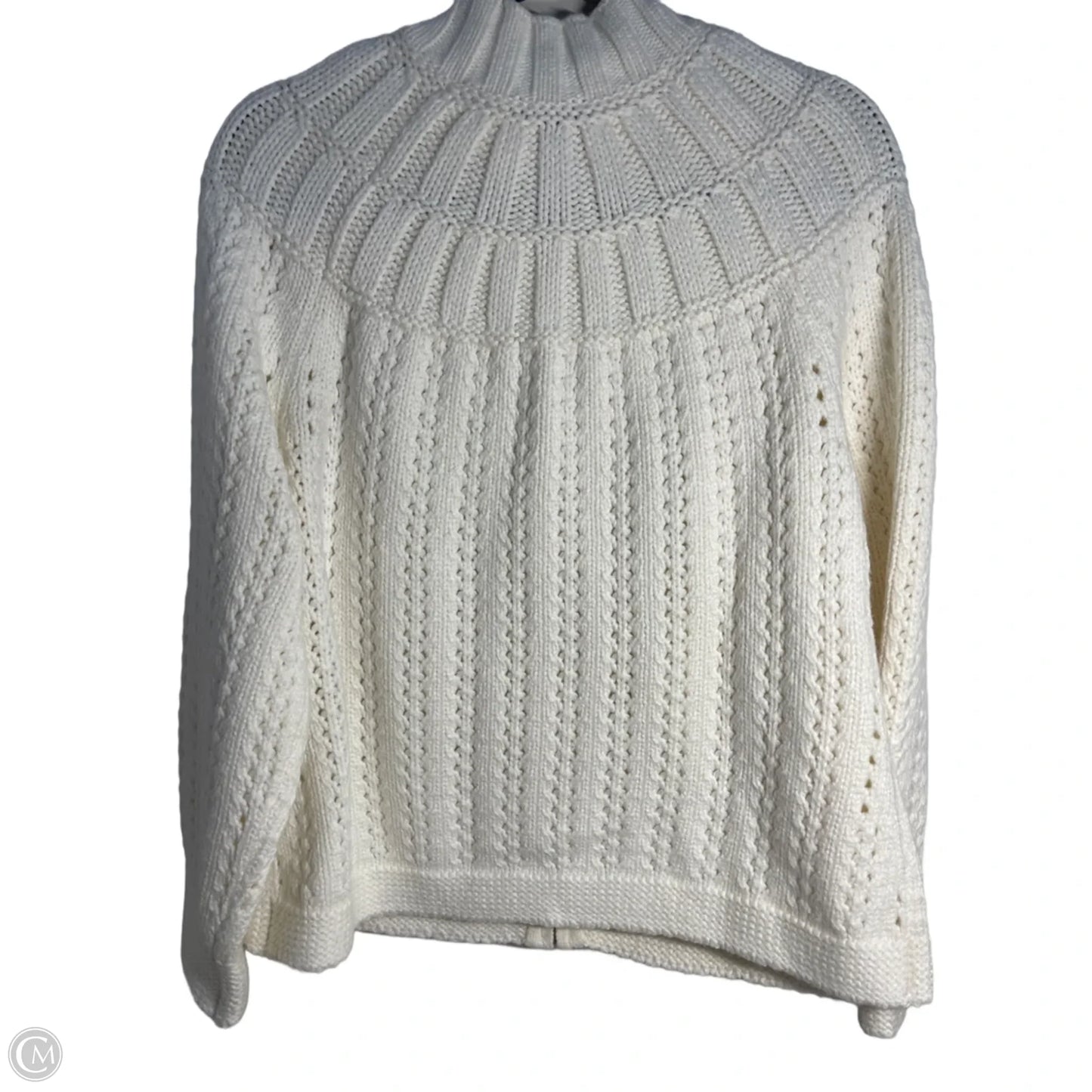 Sweater Cardigan By Talbots In Cream, Size: Xlp