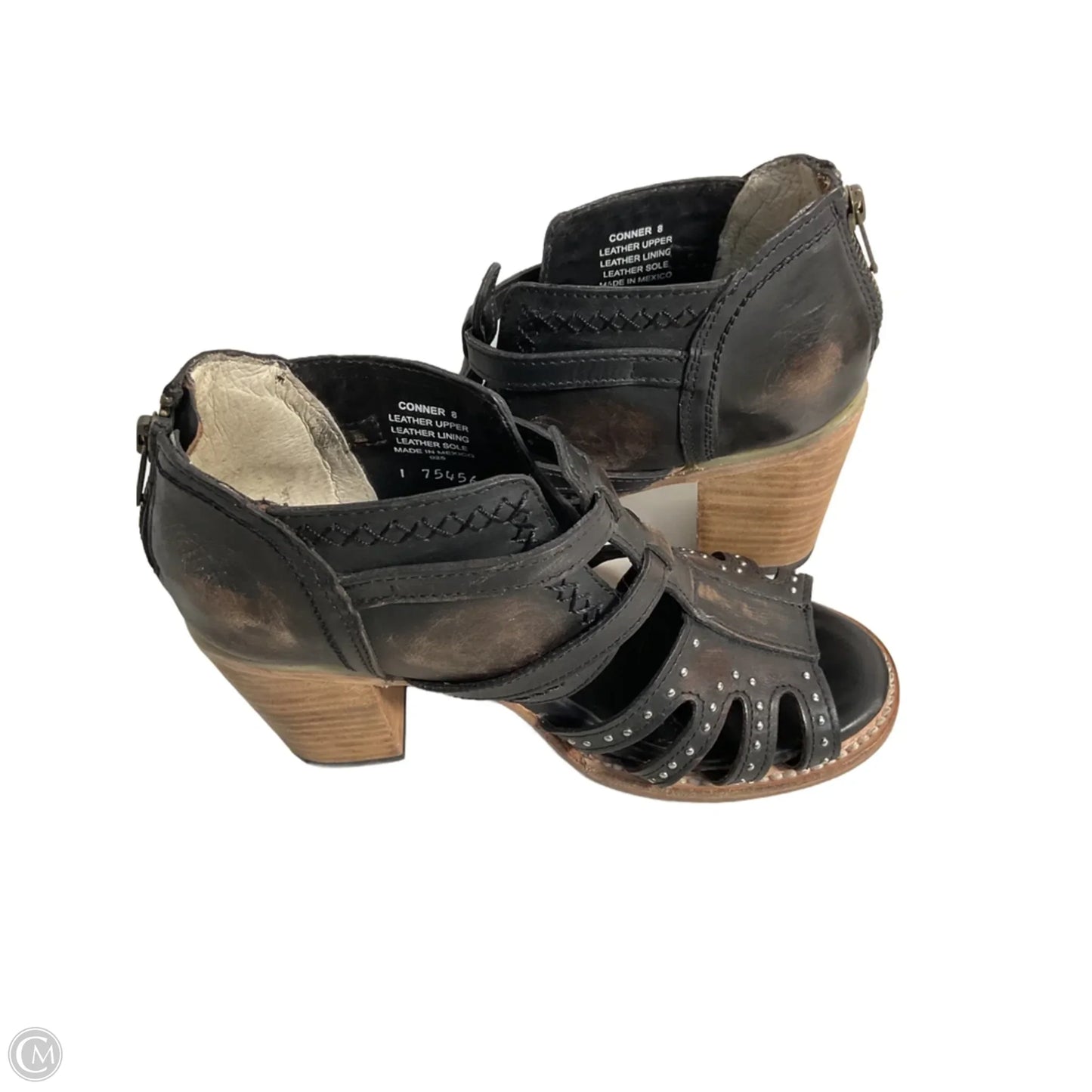 Sandals Heels Block By Freebird In Brown, Size: 8