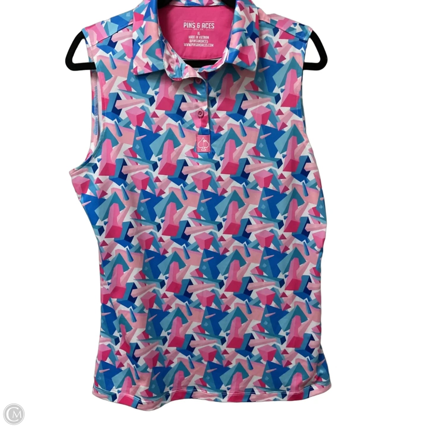 Athletic Tank Top By Clothes Mentor In Blue & Pink, Size: Xl